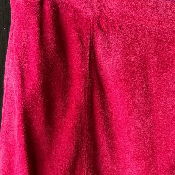 Neiman Marcus Cusp Burgundy Suede Fringe Skirt Size XS - Picture 15 of 15